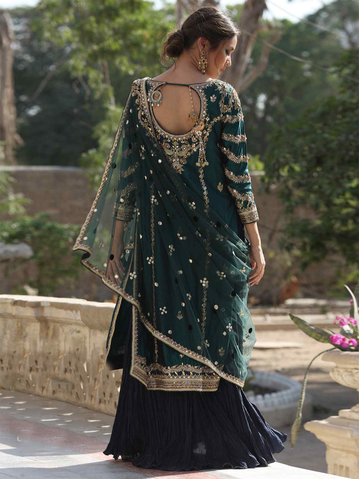 Side Slit & Draped Dupatta