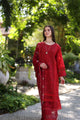 D2-B Deep Red And Maroon Colour Block