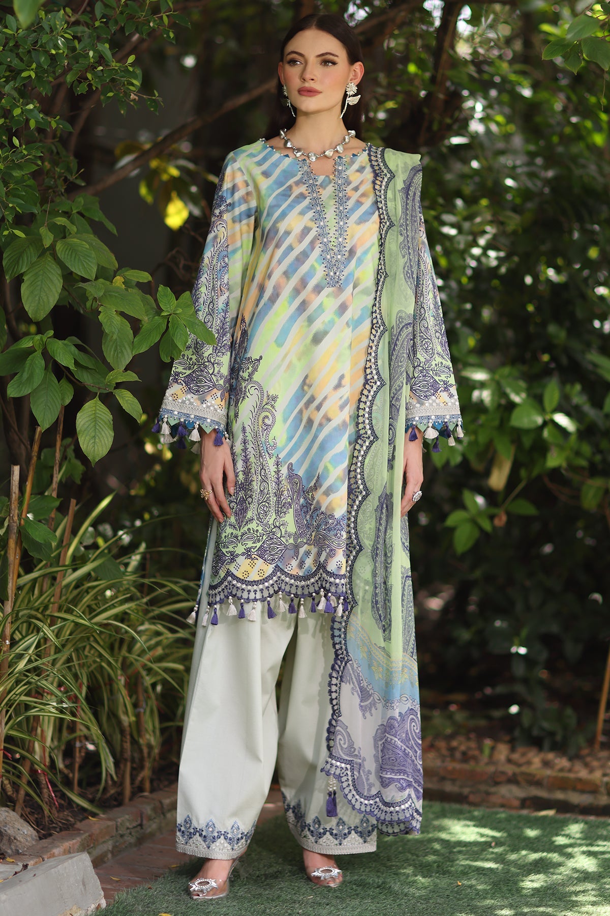 3-PC Unstitched Embroidered Lawn Collection IN6-10