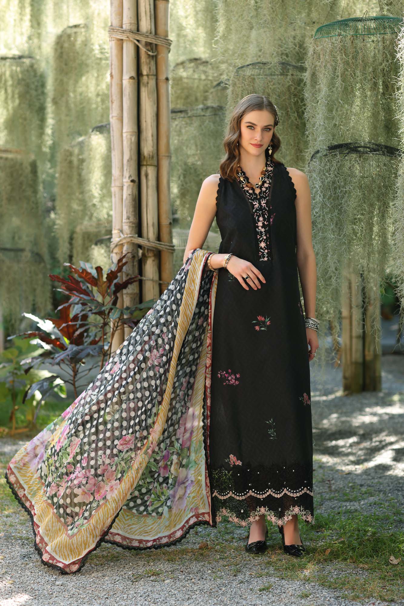 3 Piece Embroidered Marina Suit