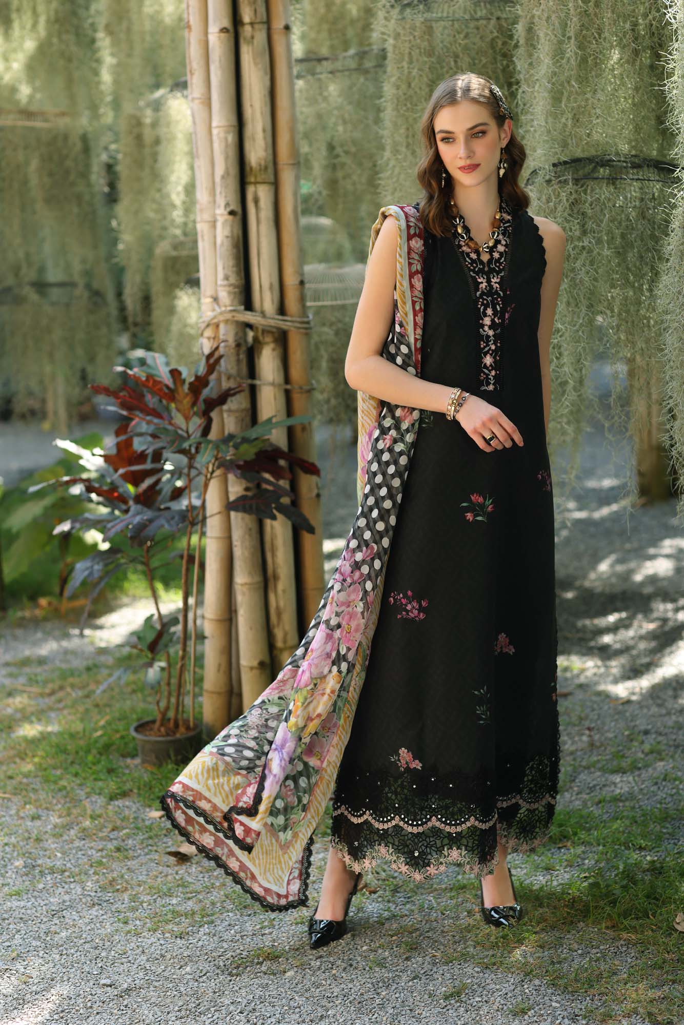3 Piece Embroidered Marina Suit