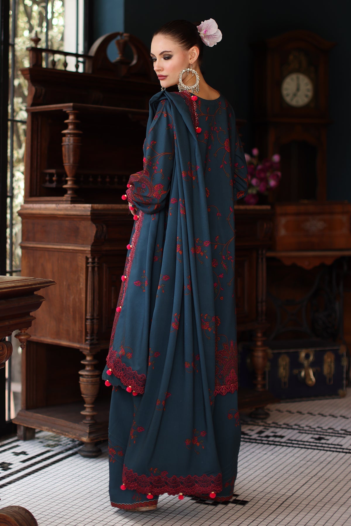 3-PC Unstitched Embroidered Linen Collection ANW6-04