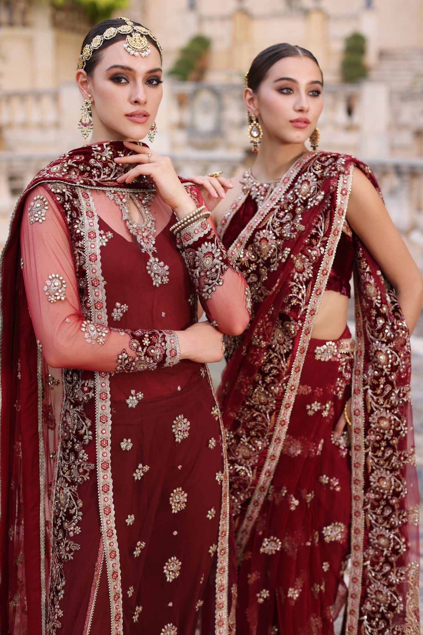 Maroon Saree