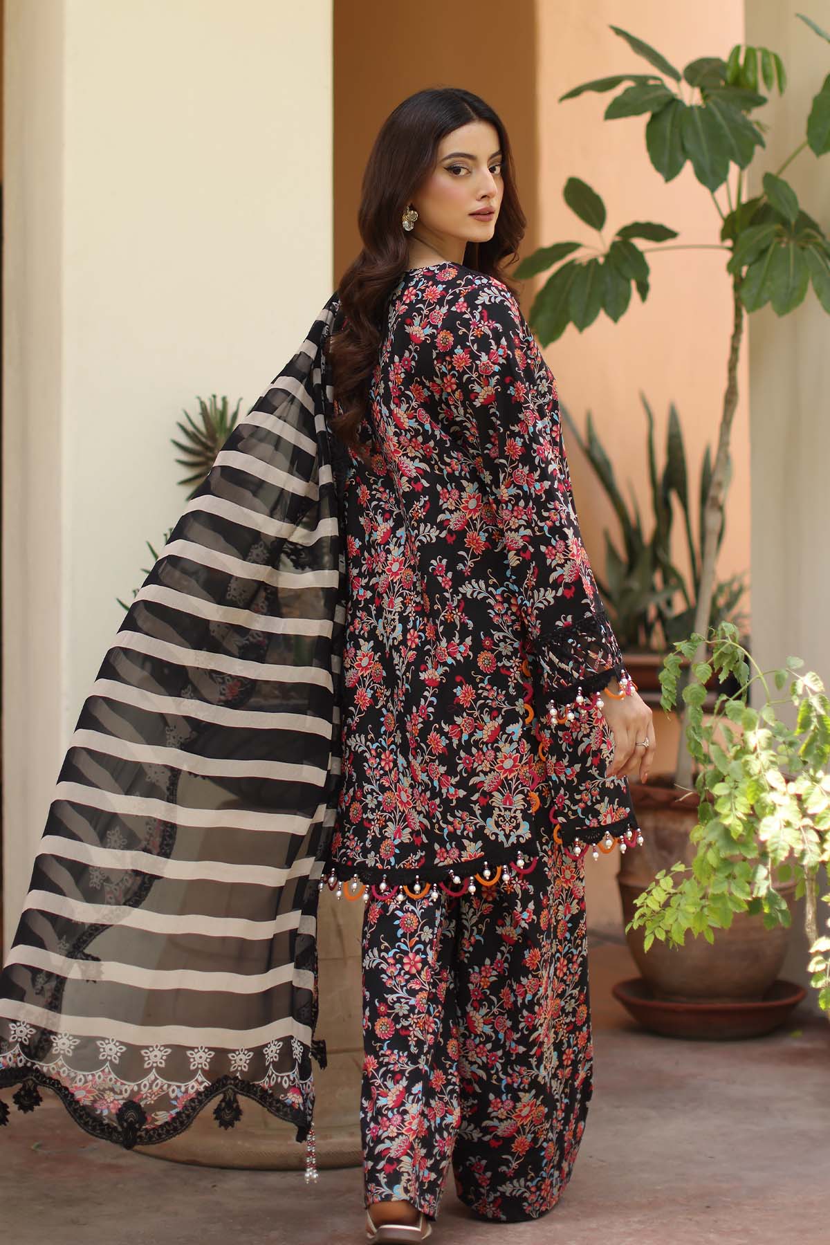 3-PC Unstitched Embroidered  Lawn  SLC27-12