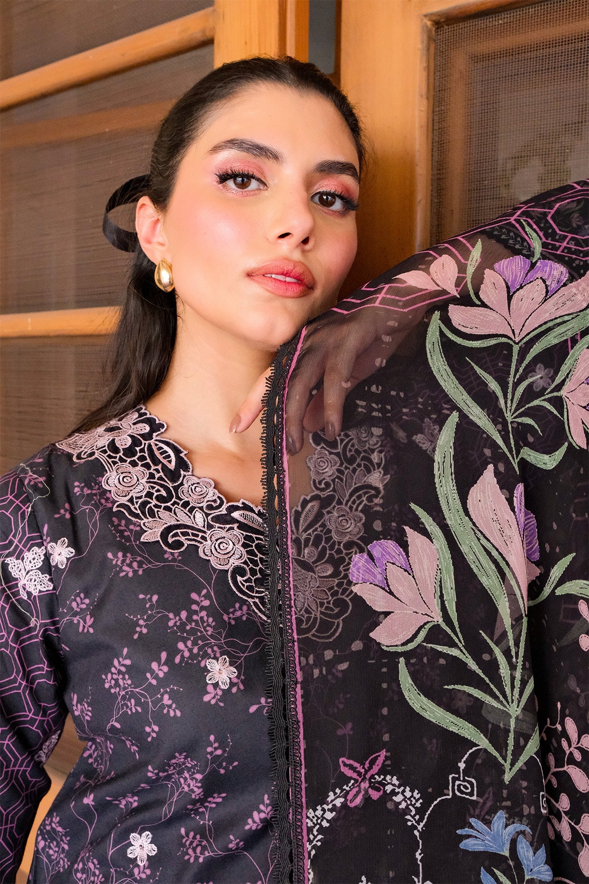Embroidered Lawn Fabric (2Pcs)