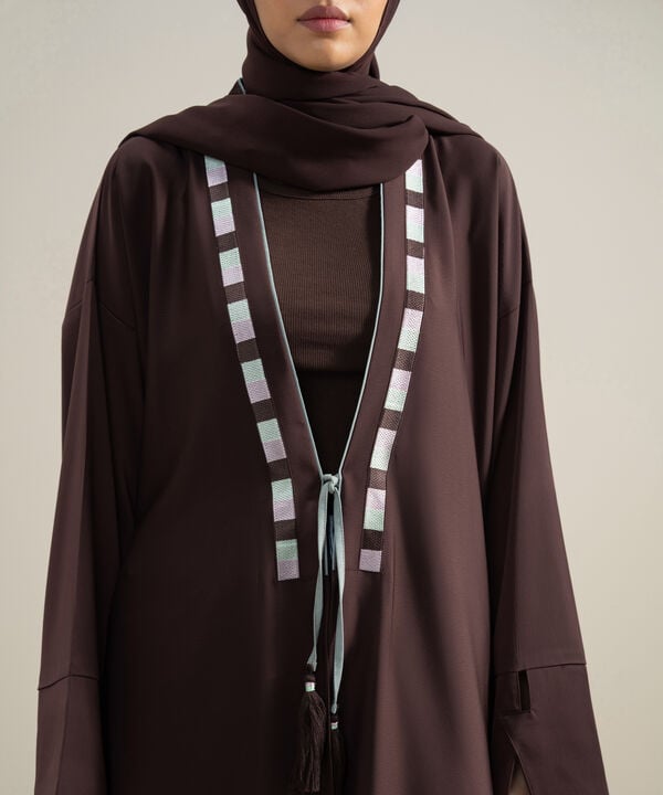 Embroidered Kimono Abaya Set