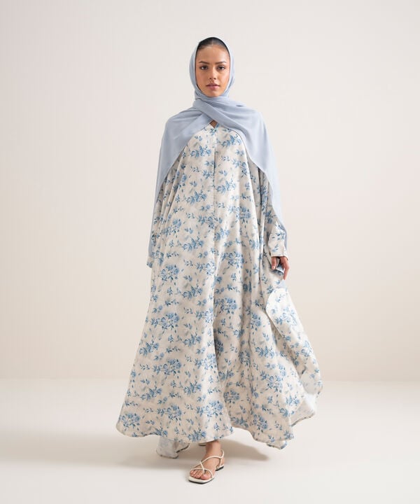 Printed Kaftan Abaya Set