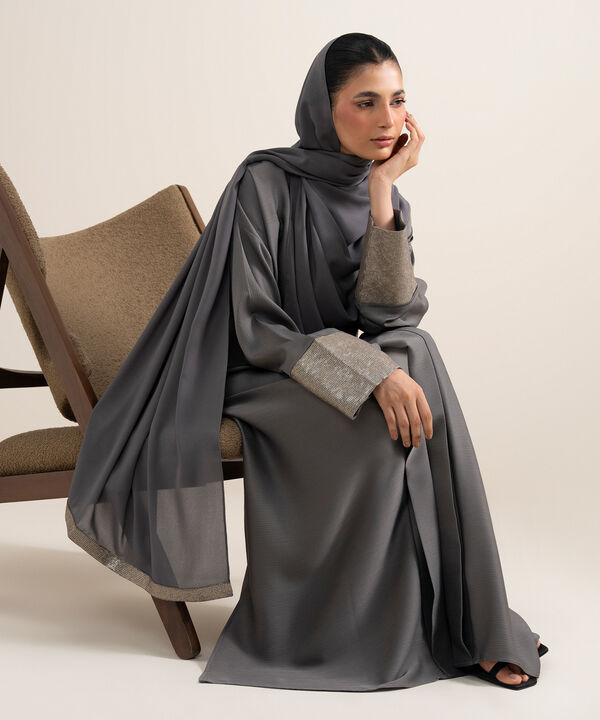 Sequin Embellished Abaya Set