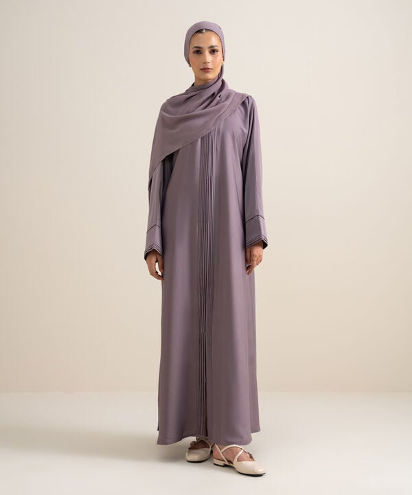 Pleated Kimono Abaya Set
