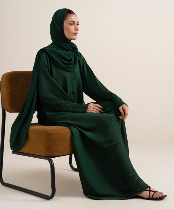 Pleated Kimono Abaya Set