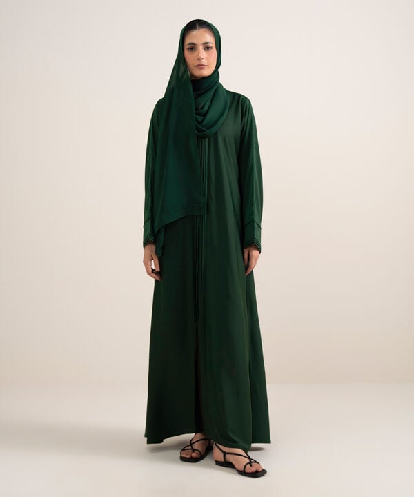 Pleated Kimono Abaya Set