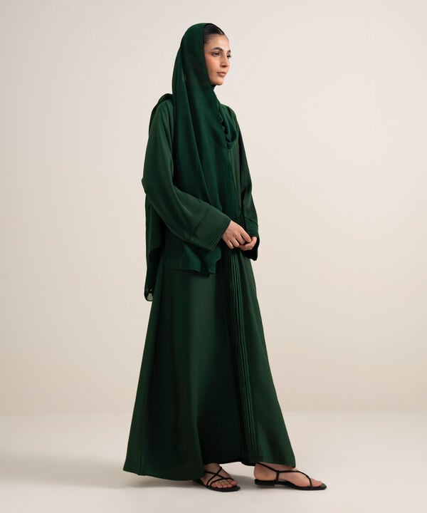 Pleated Kimono Abaya Set