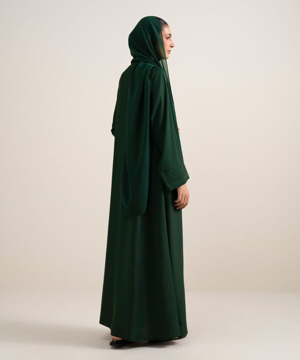 Pleated Kimono Abaya Set