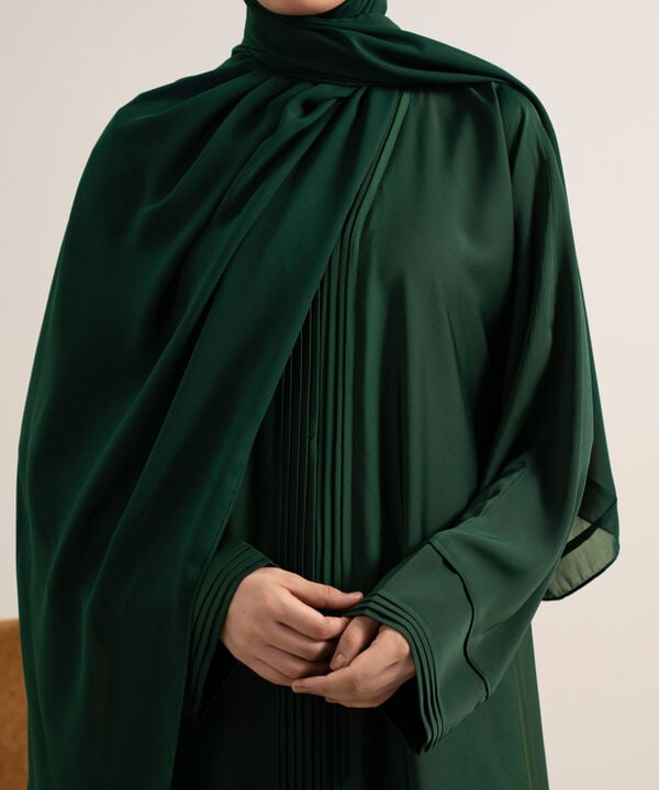 Pleated Kimono Abaya Set