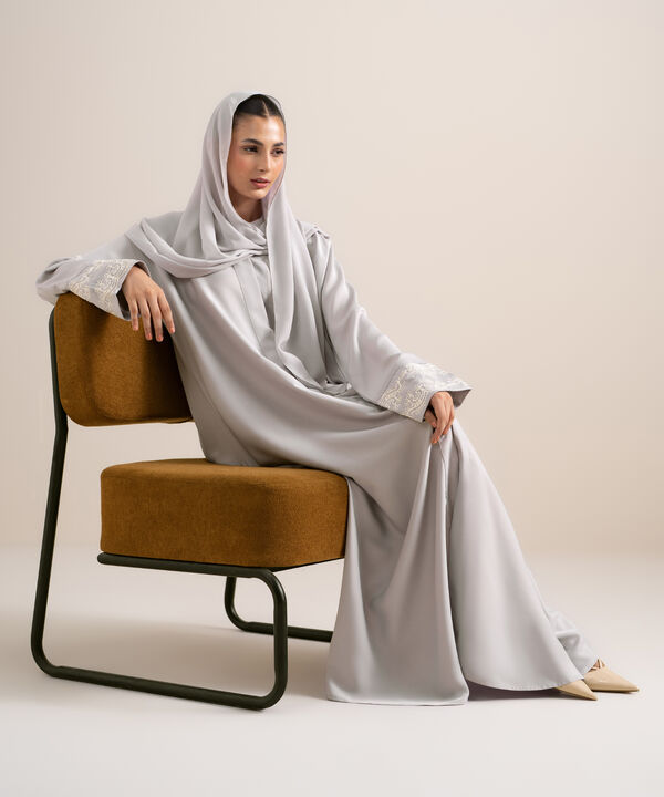 Embroidered Kimono Abaya Set