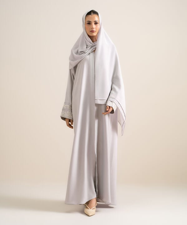 Embroidered Kimono Abaya Set