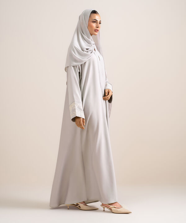 Embroidered Kimono Abaya Set