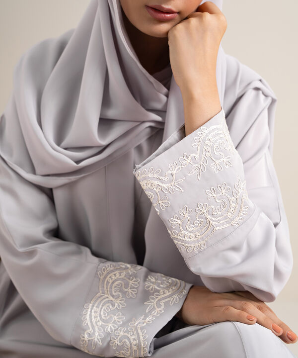 Embroidered Kimono Abaya Set