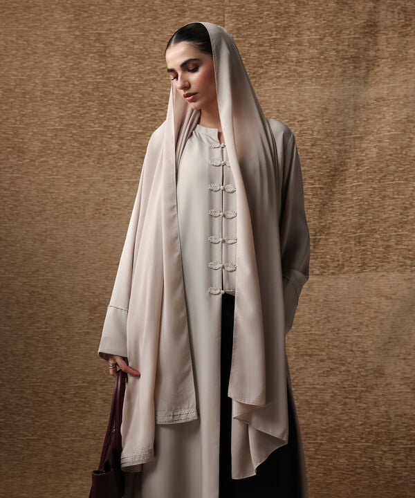 Front Open Abaya Set