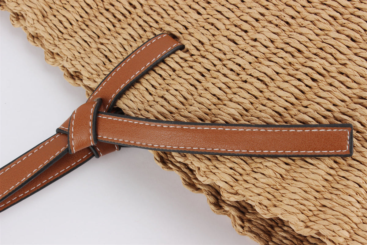 Elsa Brown Raffia Tote Bag