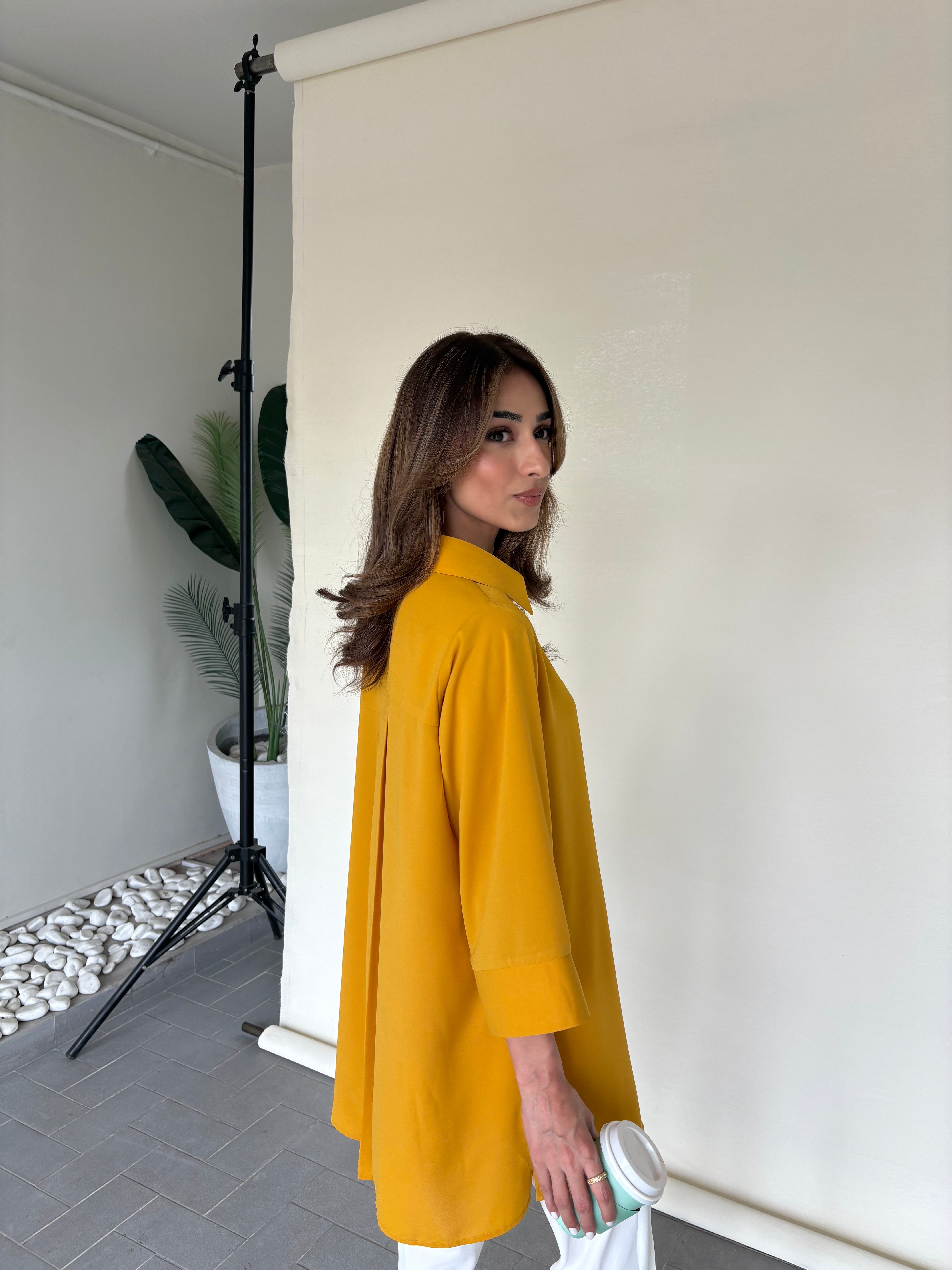 Mustard Toby Tunic with Tulip Shalwar