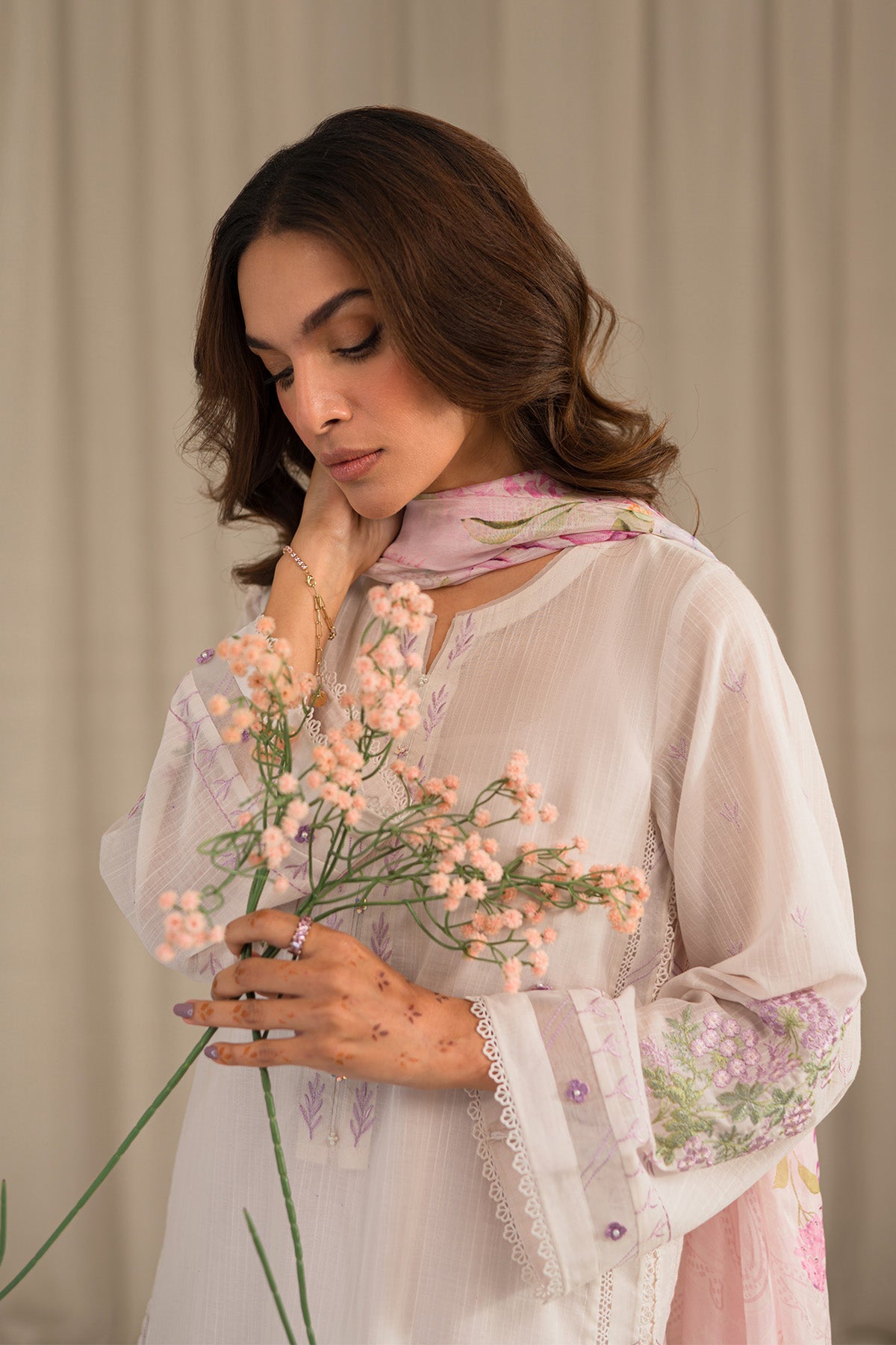 Slub Lawn 3 Piece (Embroidered)