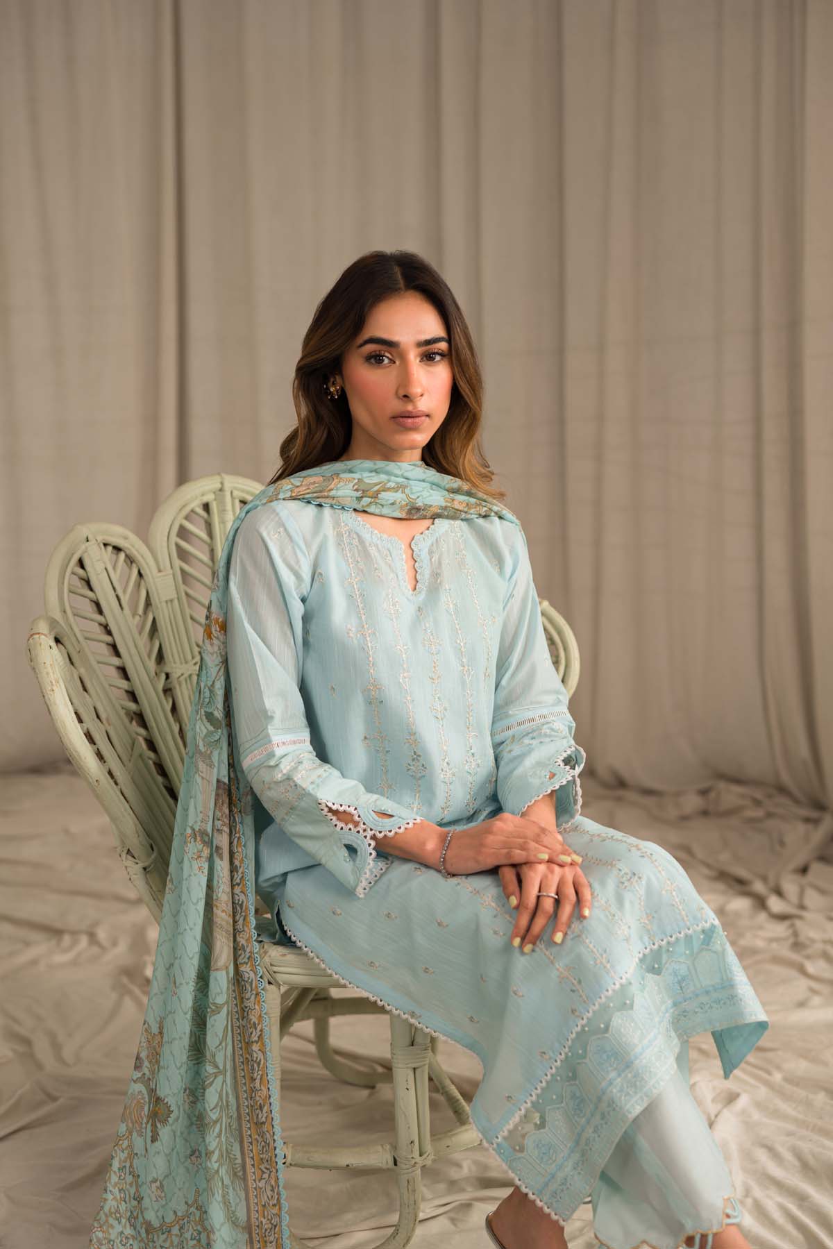 Slub Lawn 3 Piece (Embroidered)