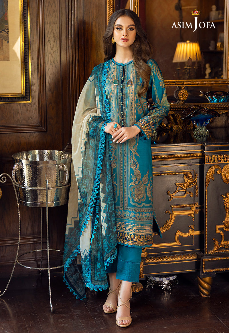 Ajaa-17 Embroidered Lawn 3 Pcs