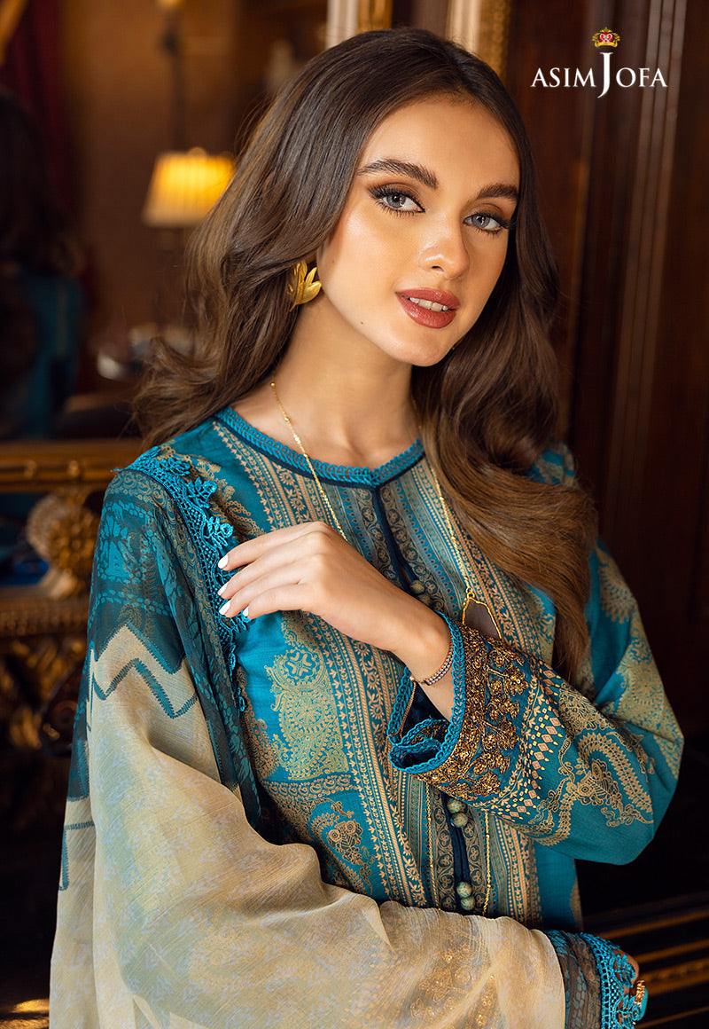 Ajaa-17 Embroidered Lawn 3 Pcs