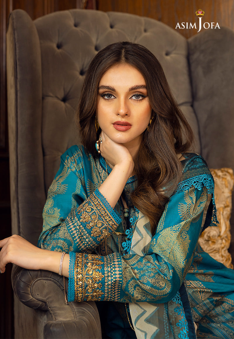 Ajaa-17 Embroidered Lawn 3 Pcs