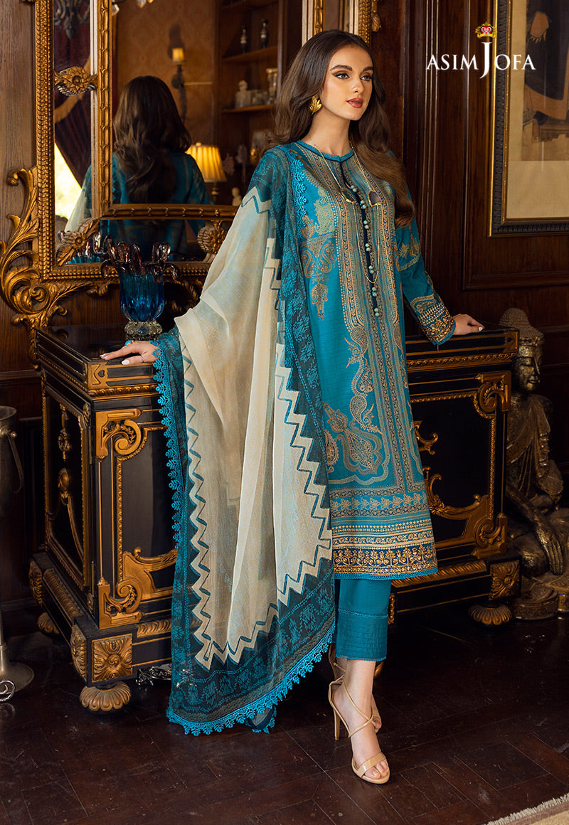 Ajaa-17 Embroidered Lawn 3 Pcs