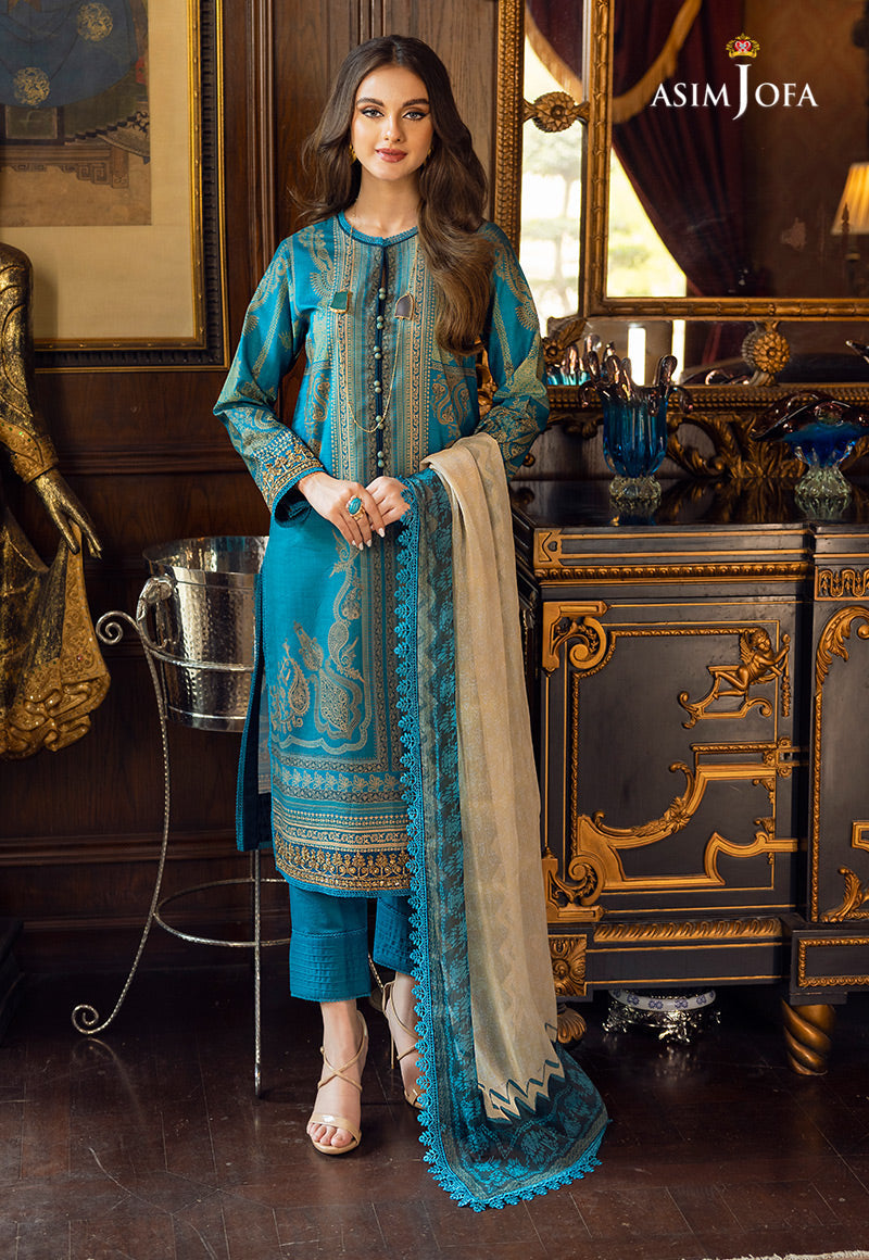 Ajaa-17 Embroidered Lawn 3 Pcs