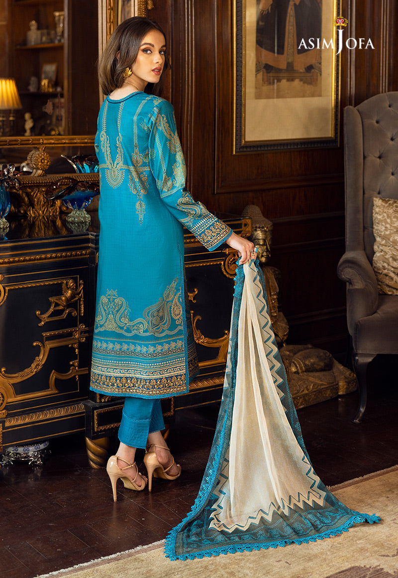 Ajaa-17 Embroidered Lawn 3 Pcs