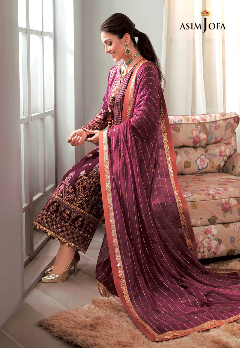 AJAM-10 EMBROIDERED VELVET 3 PCS