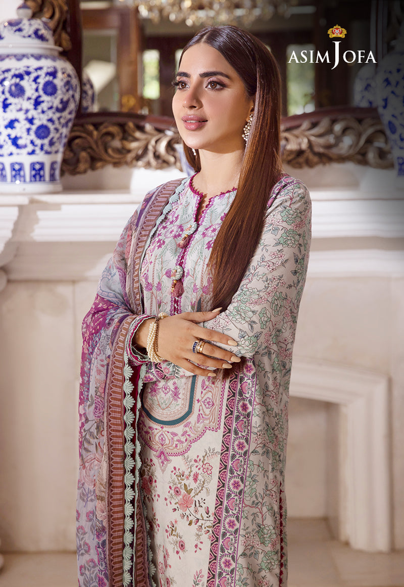 AJAS-13 DESIGNERS EMBROIDERED STITCHED 3 PCS