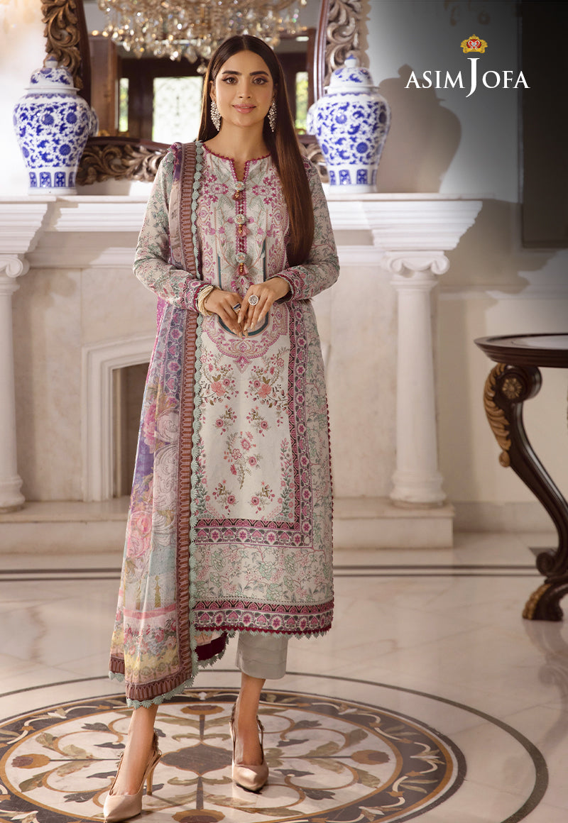 AJAS-13 DESIGNERS EMBROIDERED STITCHED 3 PCS