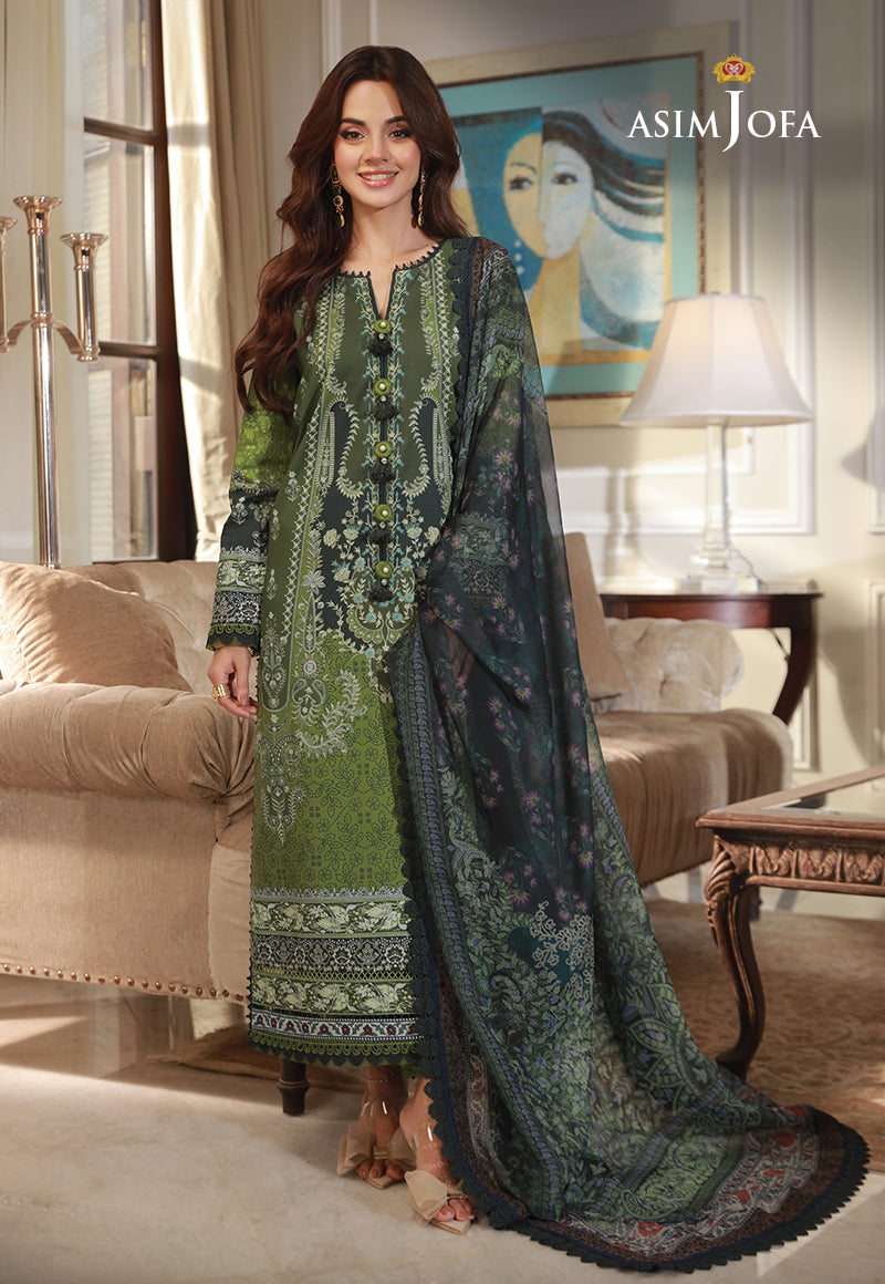 AJAS-14 DESIGNERS EMBROIDERED STITCHED 3 PCS