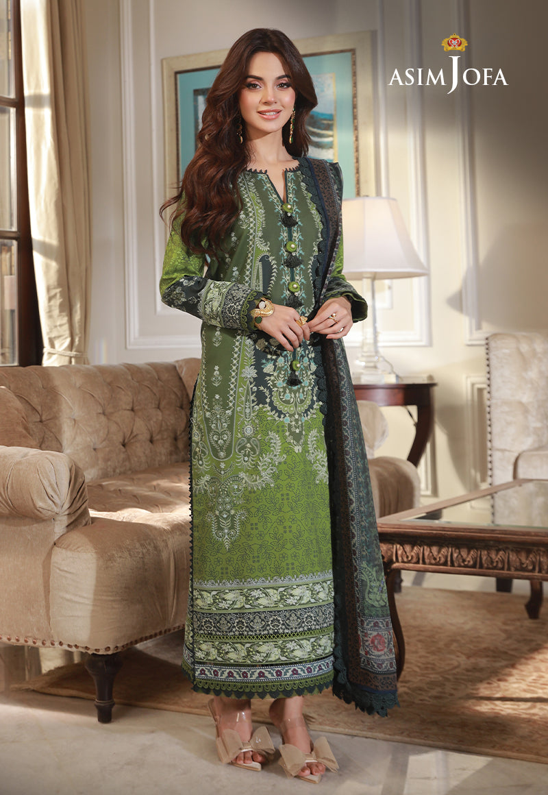 AJAS-14 DESIGNERS EMBROIDERED STITCHED 3 PCS