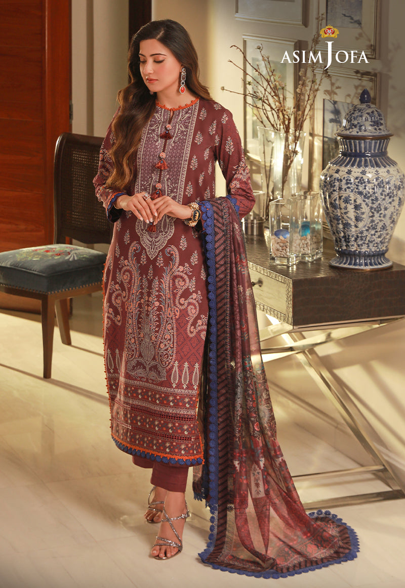 AJULN-15 Embroidered Zari Tissue Net Unstitched 3 Pcs