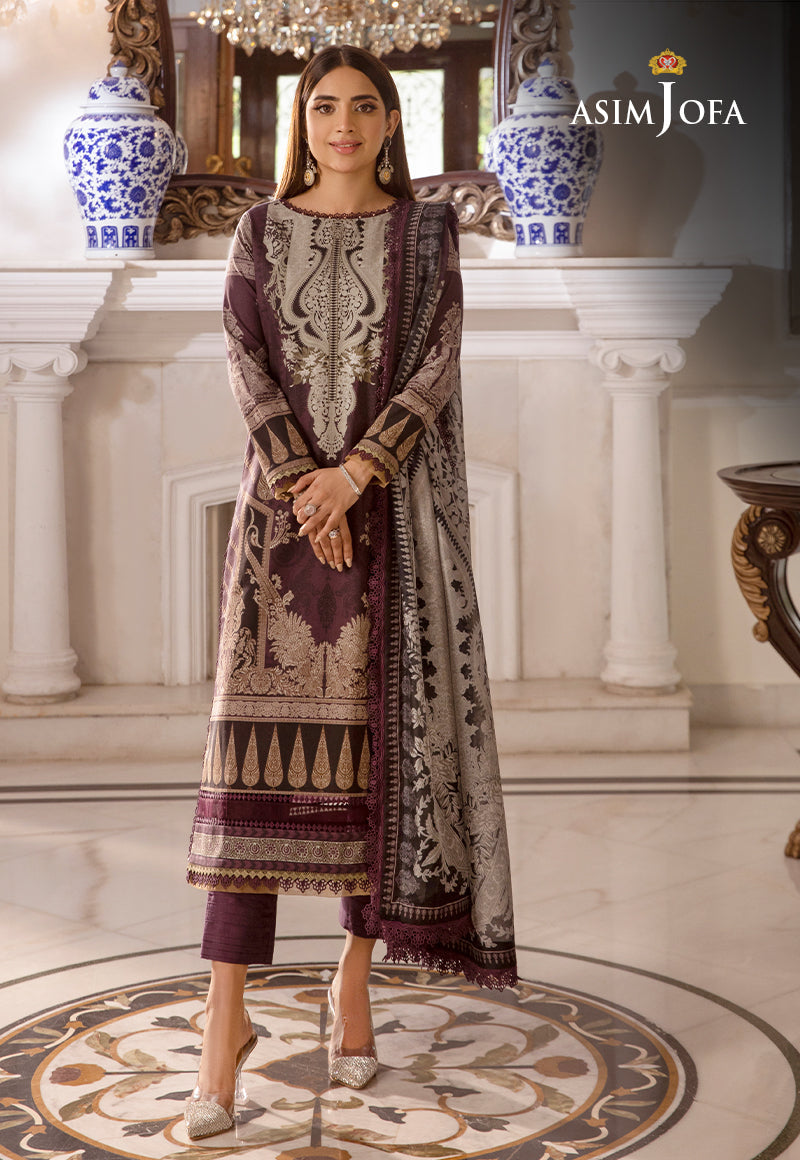 Ajas-21 Designers Embroidered Stitched 3 Pcs
