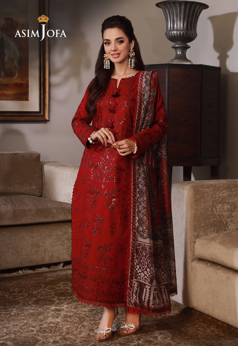 AJAS-25 DESIGNERS EMBROIDERED STITCHED 3 PCS