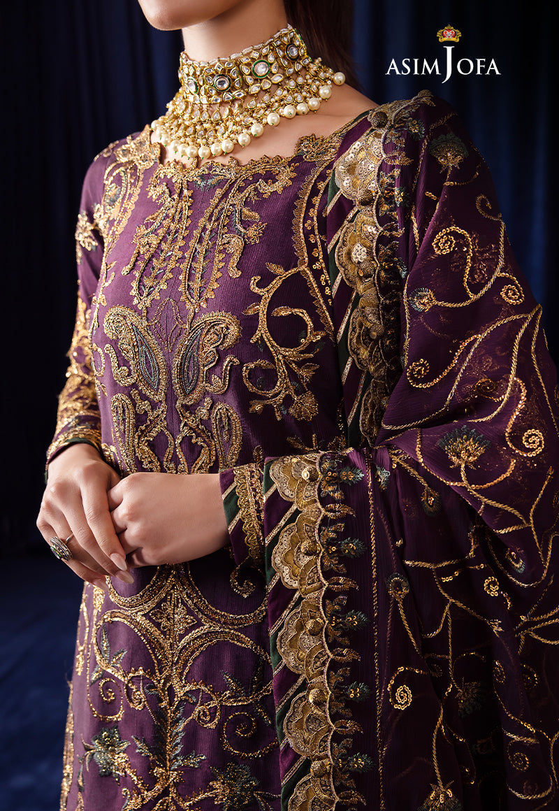 AJBK-07 DESIGNERS EMBROIDERED STITCHED 3 PCS