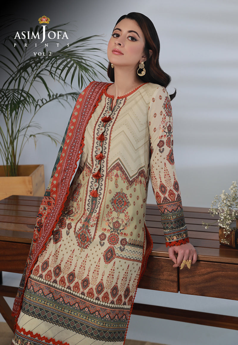 Ajbpd-31 Designers Stitched Printed Lawn 3 Pcs