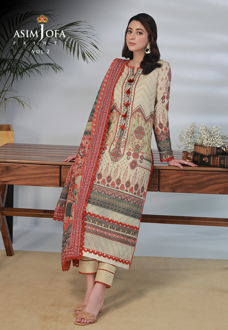 Ajbpd-31 Designers Stitched Printed Lawn 3 Pcs