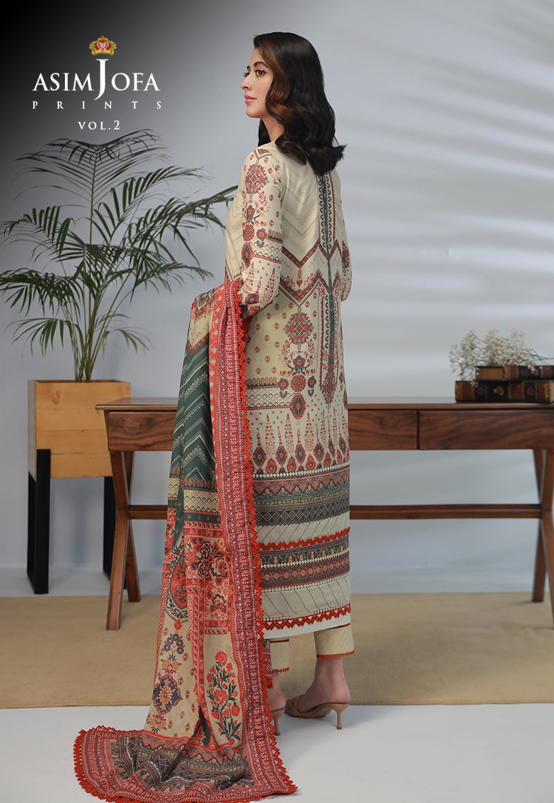 Ajbpd-31 Designers Stitched Printed Lawn 3 Pcs