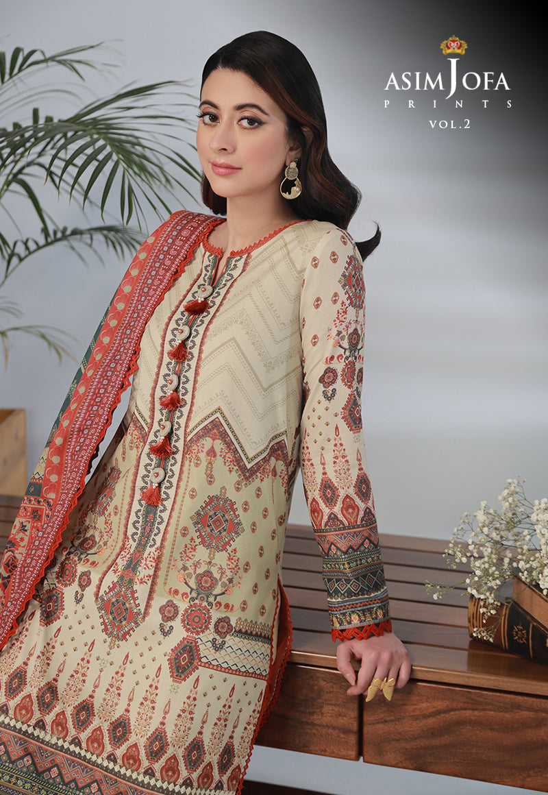 Ajbpd-31 Designers Stitched Printed Lawn 3 Pcs