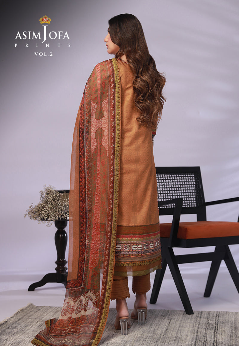Ajbpd-37 Designers Stitched Embroidered Lawn 3-Pcs