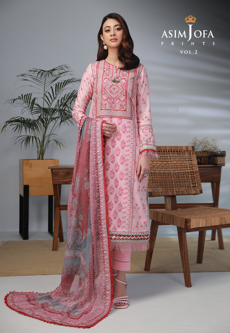 AJBP-42 EMBROIDERED LAWN 3-PCS