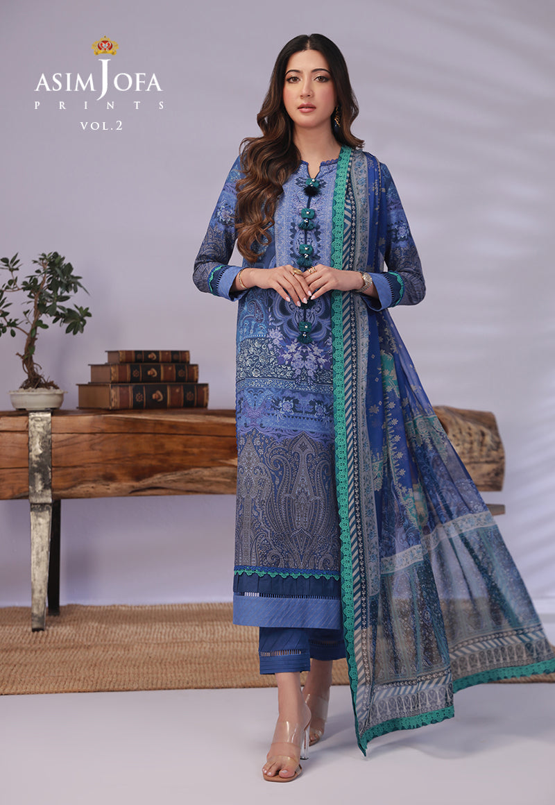 AJBP-49 PRINTED LAWN 2 PCS