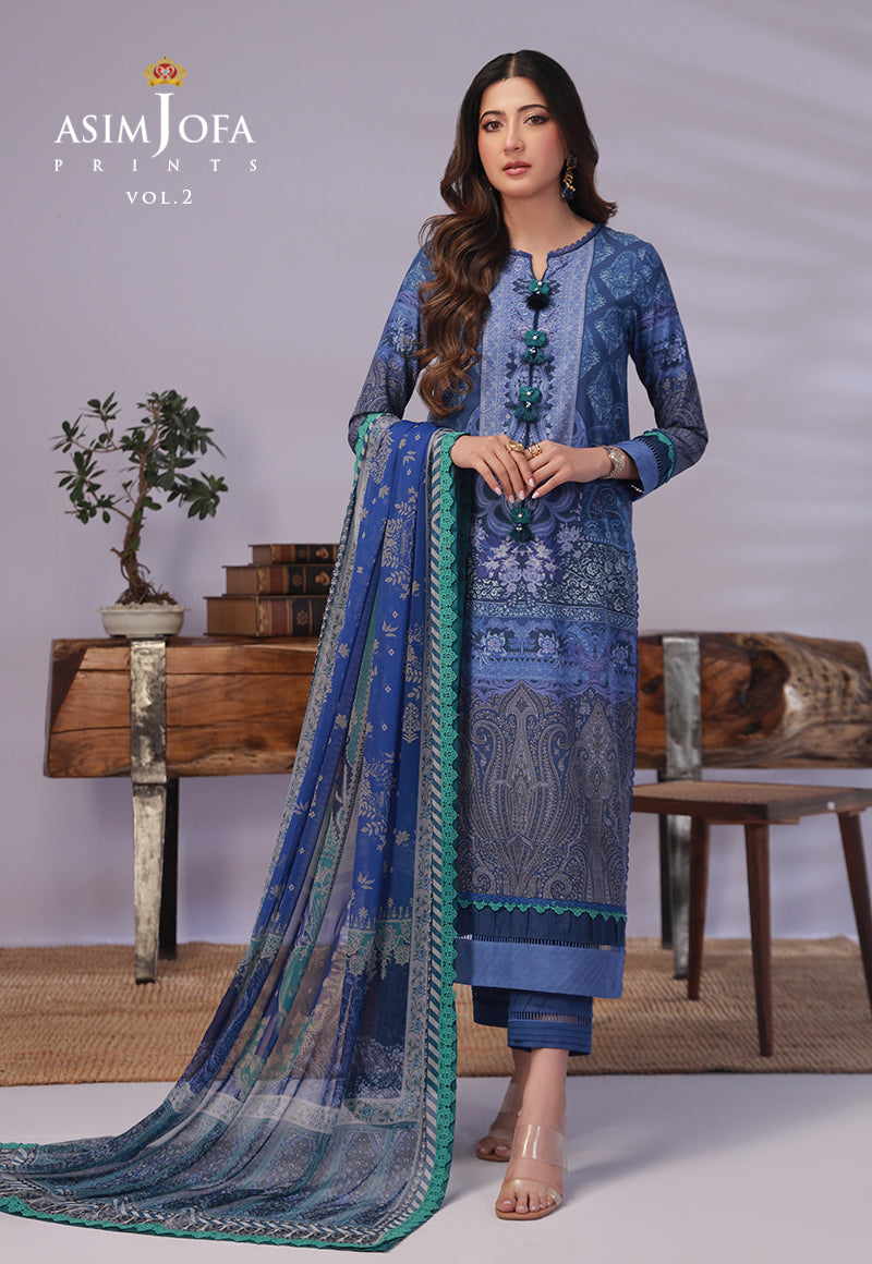 AJBP-49 PRINTED LAWN 2 PCS